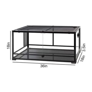 reptizoo – reptile glass terrarium – 36x18x18”